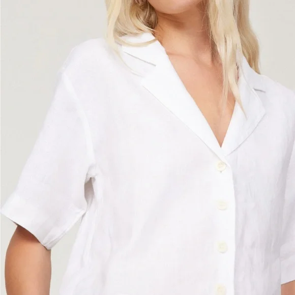 Madewell White Cropped Resort Shirt - Picture 5 of 8